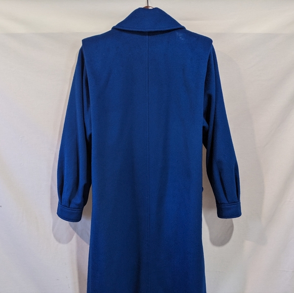 Stunning Electric Royal Blue Vintage Ashley Scott 100% Wool Long Coat Jacket - Picture 9 of 11